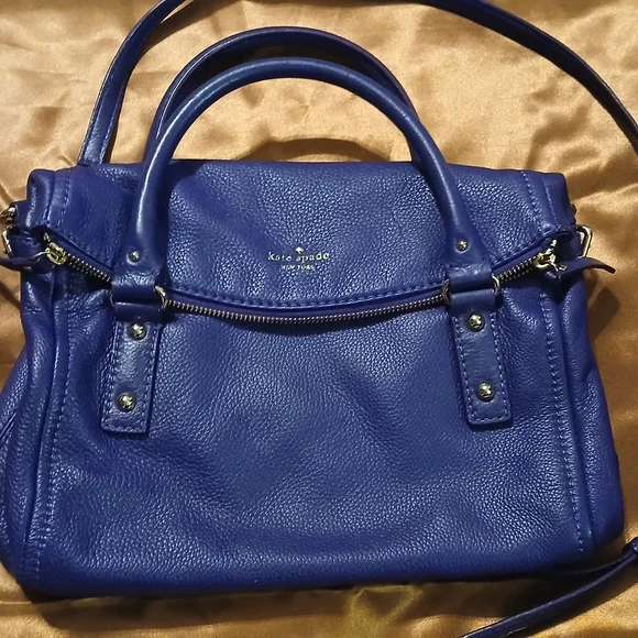 Kate Spade Cobble Hill Small Leslie Satchel Purple Pebbled Leather Crossbody - Picture 14 of 14